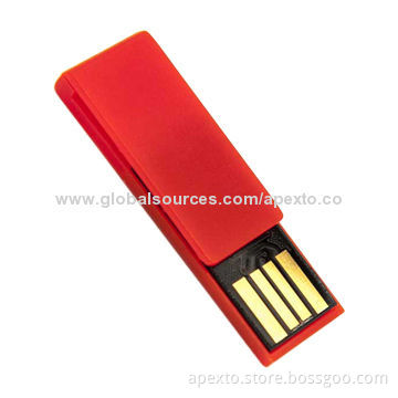 Mini Clip USB Stick, Customized Logos Welcomed, 1 to 32GB Capacity, Supports Microsoft's Windows OS